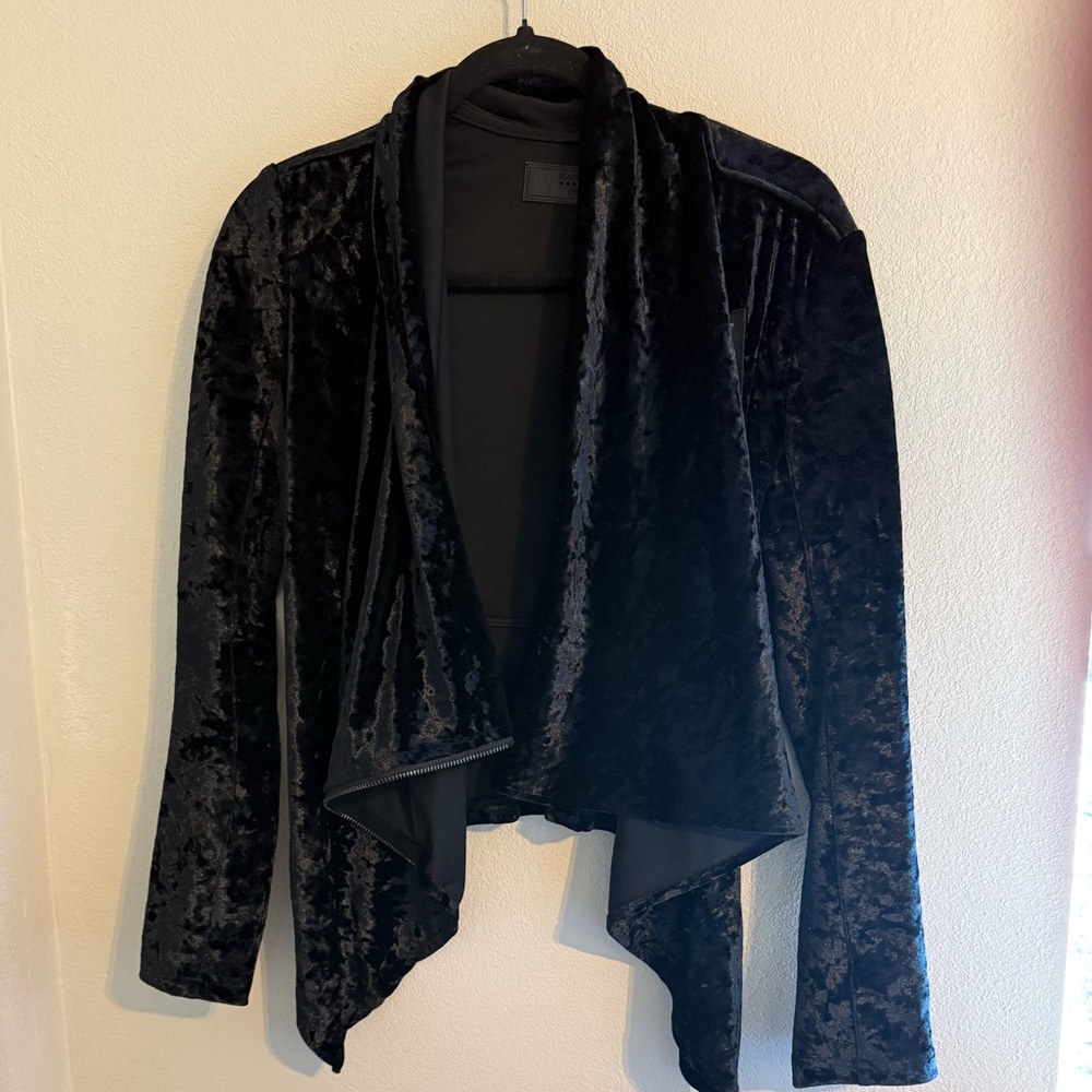 Blank NYC Black Velvet Cardigan